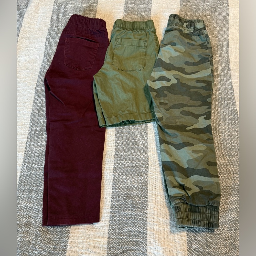 Bundle of 3 Boys SZ 4/4T Bottoms 2 Long Pants and 1 Pair Shorts